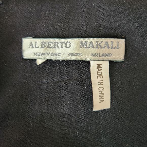 Vintage 90s Alberto Makali Embellished Abstract Print Net Tulle Party Dress - Picture 2 of 8